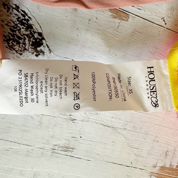 House of CB Margot Wide Leg Pants Size XS Yellow And Neon Coral - Picture 8 of 10